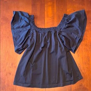 Black Square Neck Jcrew Top